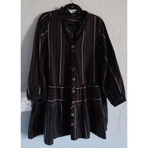 V ery J Dress Women's Size S,100% Cotton, Striped, Long Sleeve, Button Down.